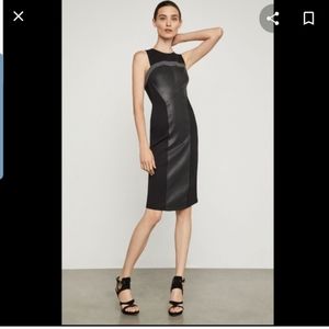 Bcbgmaxaria faux leather trimmed dress